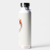 Persoonlijk herfstbloemenguilloche waterfles (Links)