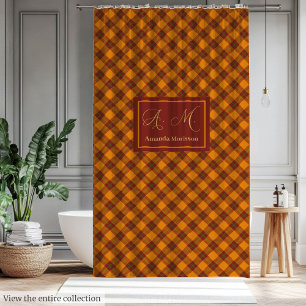 Persoonlijk Herfstgordijn Trendy Schotse Ruit Stij Douchegordijn