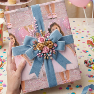 Persoonlijk herhalend foto-verjaardagscadeau cadeaupapier