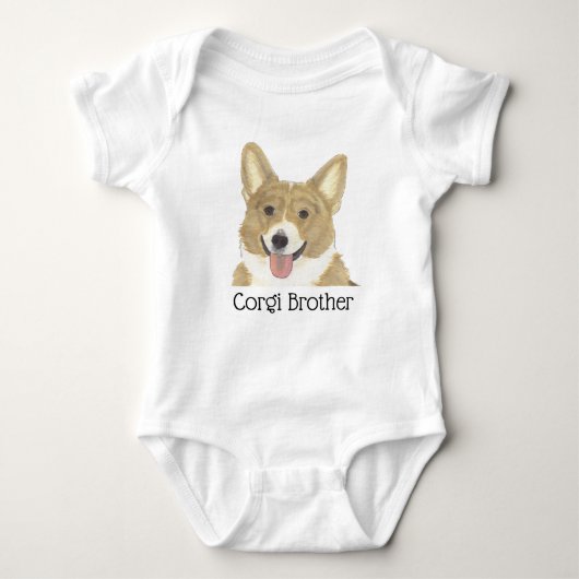 Persoonlijk hertenbruin witte Corgi-hond Romper (Voorkant)