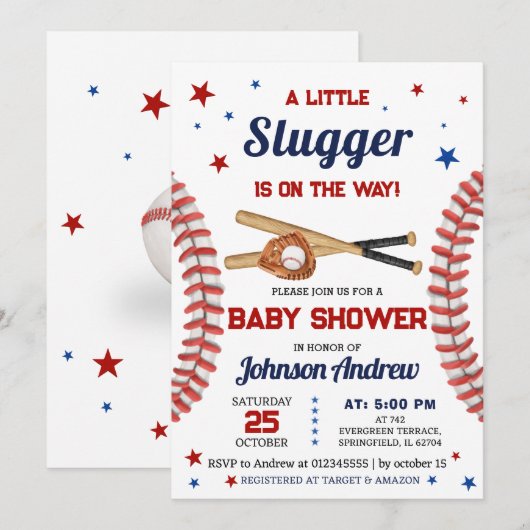 Persoonlijk Het is een Boy Sports Baseball Baby sh Kaart (Voorkant / Achterkant)