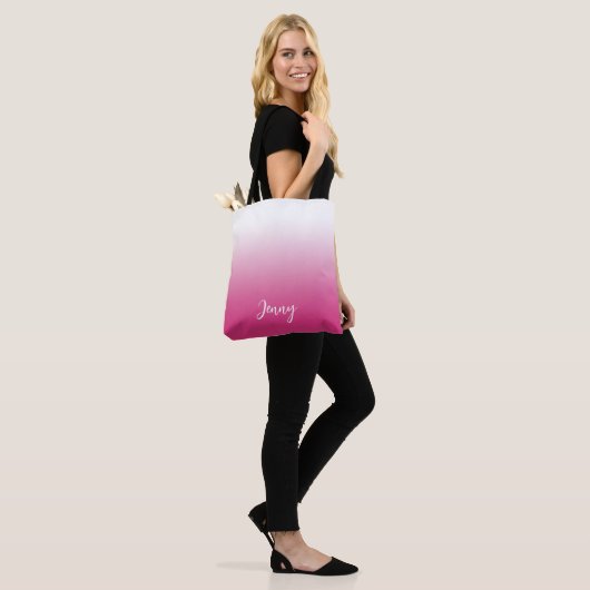 Persoonlijk hete Fuchsia roze verloop Tote Bag (Op model)