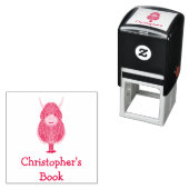 Persoonlijk Highland Cow Ex-libris Zelfinktende Stempel (In situ)
