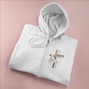 Persoonlijk Hij Is Opgestaan Vintage Paaskruis Hoodie
