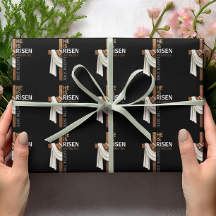 Persoonlijk Hij Is Opgestaan Vintage Pasen Kruis Cadeaupapier