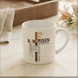 Persoonlijk Hij Is Opgestaan Vintage Pasen Kruis Espresso Kop