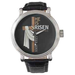 Persoonlijk Hij Is Opgestaan Vintage Pasen Kruis Horloge