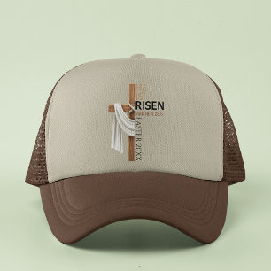 Persoonlijk Hij Is Opgestaan Vintage Pasen Kruis Trucker Pet