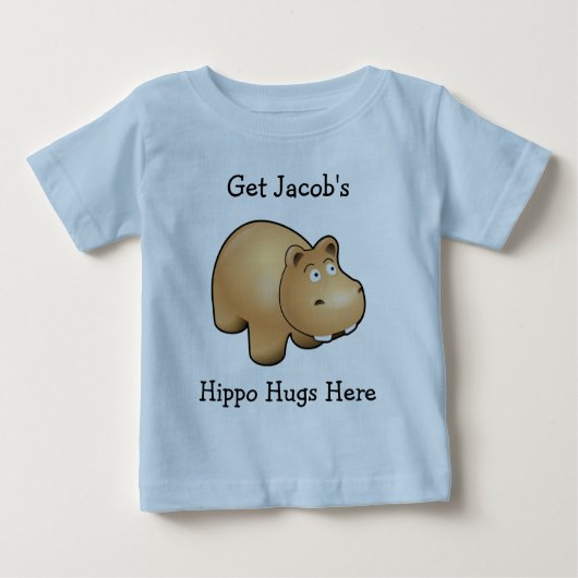 Persoonlijk Hippo Hugs Baby T-shirt (Voorkant)