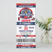 Persoonlijk Hockey Game Ticket Verjaardagsfeest Kaart (Staand voorkant)