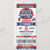 Persoonlijk Hockey Game Ticket Verjaardagsfeest Kaart (Voorkant)
