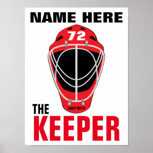Persoonlijk Hockey Goalie Mask Name Number Poster