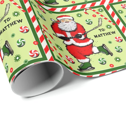 Persoonlijk Hockey Kerstcadeau Cadeaupapier (Rol Hoek)