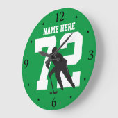 Persoonlijk Hockey Player Name Number op groen Grote Klok (Hoek)