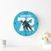 Persoonlijk hockey Player Name Number Shark Blue Grote Klok (Huis)