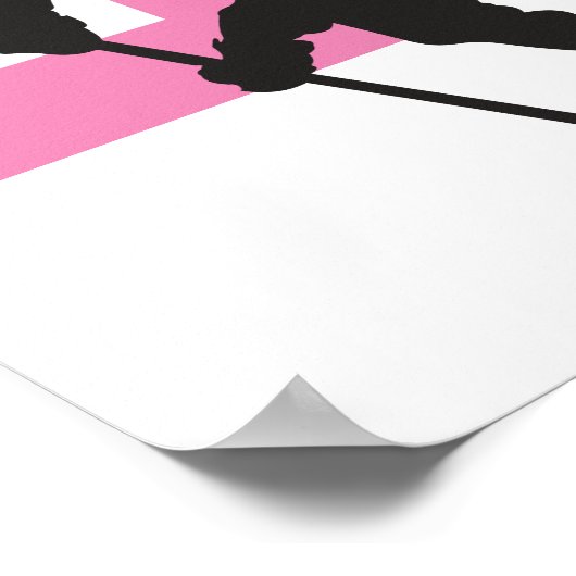 Persoonlijk Hockey Speler Nummer Roze Meisjes Poster (Hoek)