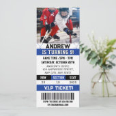 Persoonlijk Hockey Ticket Verjaardagsfeest met Fot Kaart (Staand voorkant)