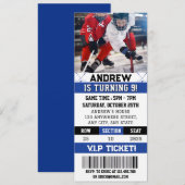 Persoonlijk Hockey Ticket Verjaardagsfeest met Fot Kaart (Voorkant / Achterkant)