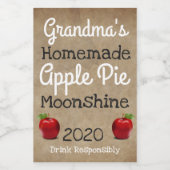 Persoonlijk Homemade Apple Pie Moonshine Label Voedselcontainer Etiket (Enkel label)