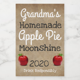 Persoonlijk Homemade Apple Pie Moonshine Label Voedselcontainer Etiket