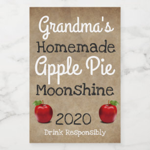 Persoonlijk Homemade Apple Pie Moonshine Label Voedselcontainer Etiket