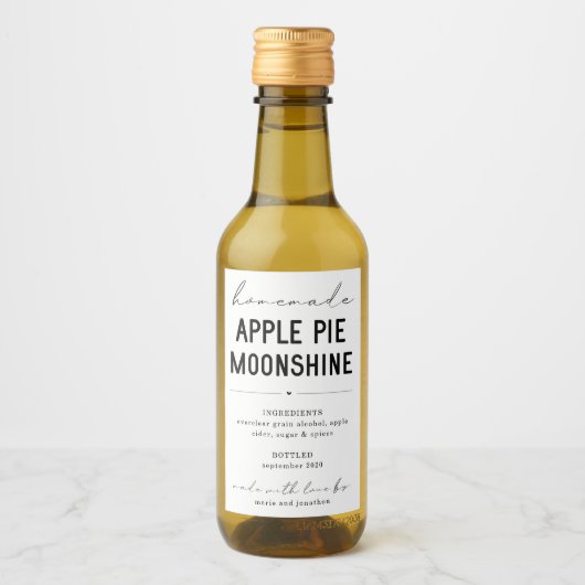 Persoonlijk Homemade Apple Pie Moonshine Label Wijn Etiket (Voorkant)
