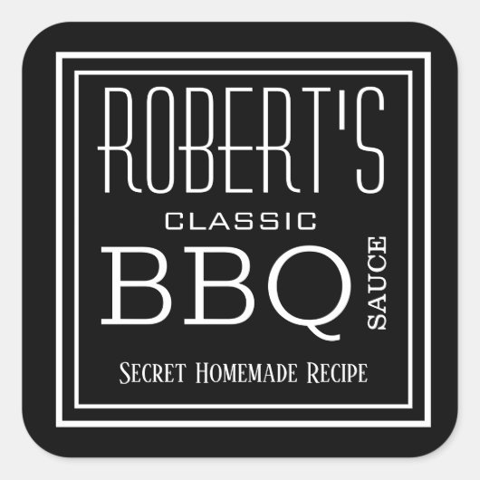 Persoonlijk homemade BBQ Sauce Label (Voorkant)
