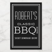 Persoonlijk homemade BBQ Sauce Label Voedselcontainer Etiket (Enkel label)