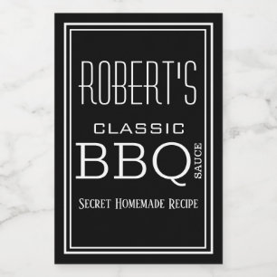 Persoonlijk homemade BBQ Sauce Label Voedselcontainer Etiket