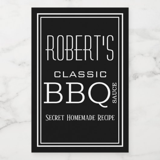 Persoonlijk homemade BBQ Sauce Label Voedselcontainer Etiket (Enkel label)
