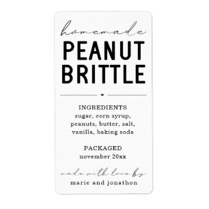 Persoonlijk Homemade Peanut Brittle Label