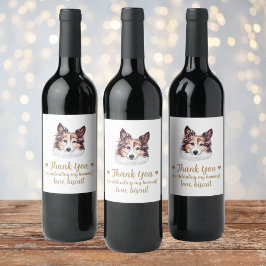 Persoonlijk Hond Huwelijks Wijnlabel Wijn Etiket
