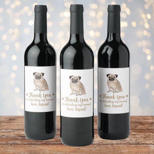 Persoonlijk Hond Huwelijks Wijnlabel Wijn Etiket