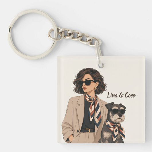 "Persoonlijk Hond Moeder Cadeau" "Aangepast Huisdi Sleutelhanger (voorkant)