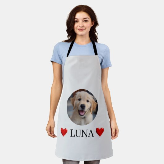 Persoonlijk Honden Foto & Naam Schort (Gedragen)
