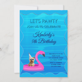Persoonlijk honden zwembad feest kaart