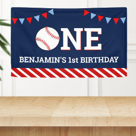 Persoonlijk honkbal 1e verjaardagsfeestje spandoek