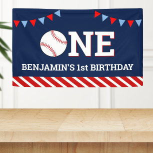 Persoonlijk honkbal 1e verjaardagsfeestje spandoek