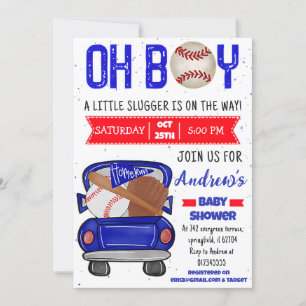 Persoonlijk honkbal Baby shower Little Slugger Kaart
