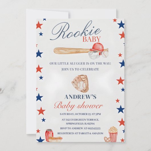 Persoonlijk Honkbal Baby shower Team Party Kaart (Voorkant)