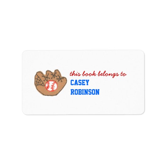 Persoonlijk honkbal boekplaat etiket (Voorkant)