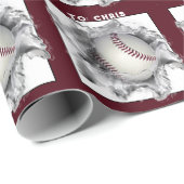 Persoonlijk honkbal cadeaupapier (Rol Hoek)