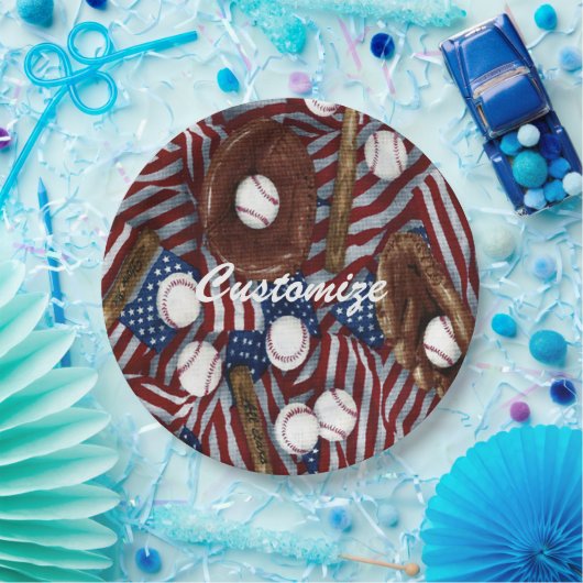 Persoonlijk honkbal in de VS Papieren Bordje (Feest)