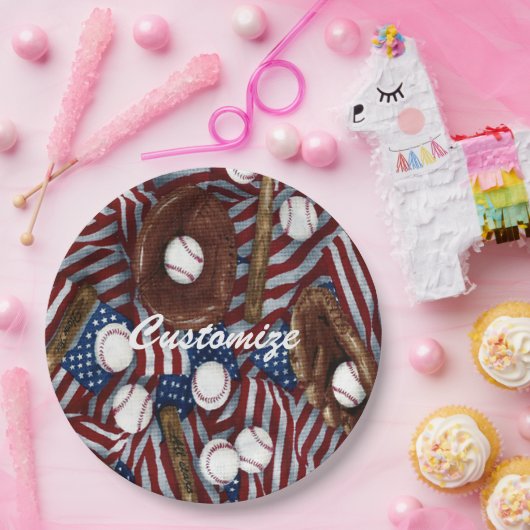Persoonlijk honkbal in de VS Papieren Bordje (Feest)