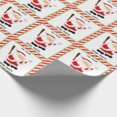 Persoonlijk honkbal kerstcadeau cadeaupapier (Hoek)