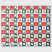Persoonlijk honkbal kerstcadeau cadeaupapier (Vlak)