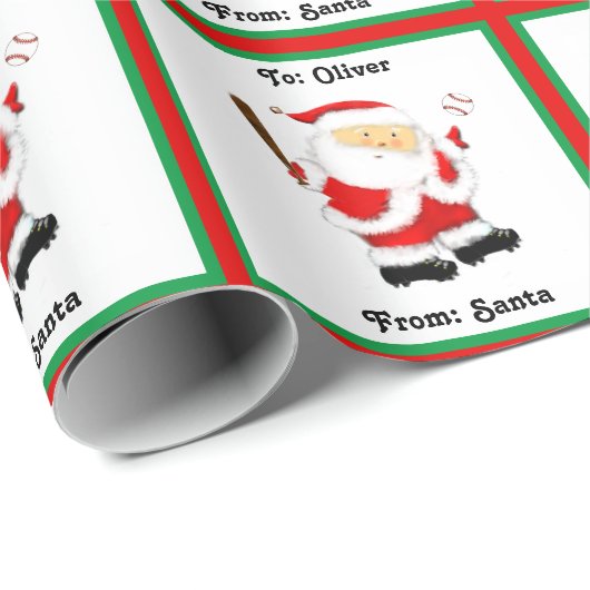 Persoonlijk honkbal kerstcadeaupapier cadeaupapier (Rol Hoek)
