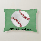 Persoonlijk honkbal op groene Kinder jongens Decoratief Kussen (Achterkant)