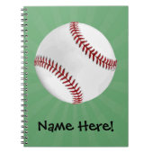 Persoonlijk honkbal op groene Kinder jongens Notitieboek (Voorkant)
