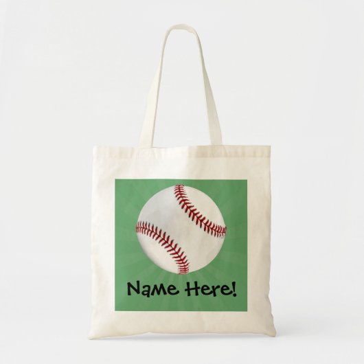Persoonlijk honkbal op groene Kinder jongens Tote Bag (Voorkant)